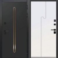 Металлическая Luxor Termo 10 Муар черный / Эмалит белый 205*96 правая