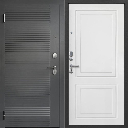 Гарда 7 см 2 МДФ Линии Сатин графит / Эмалит Белый 205*86 левая