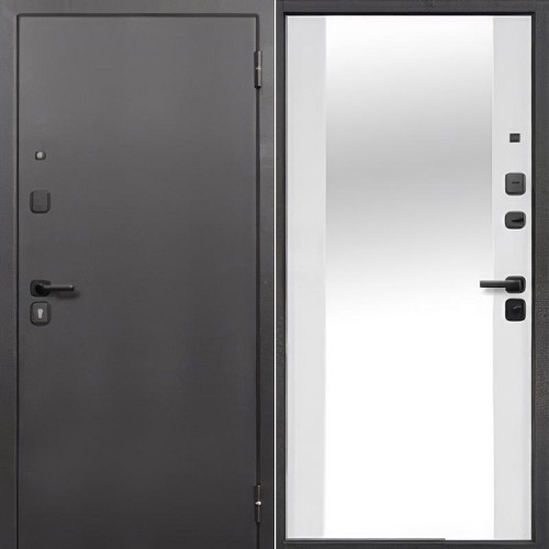 Металлическая Гарда 7 см Зеркало Антик медь / Эмалит Белый 205*96 правая