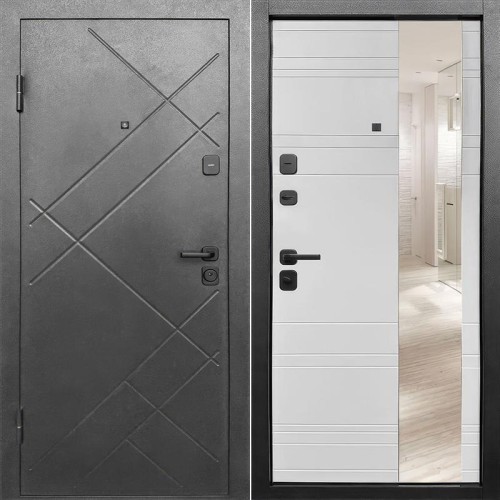 Гарда 7 см Штамп Зеркало Букле Графит / Эмалит Белый 205*86 левая