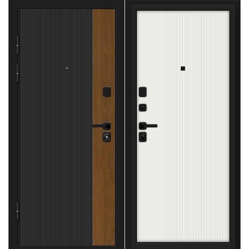 Optim Z-2 Вертикаль Муар черный-Грецкий Орех/Белый 205*86 левая