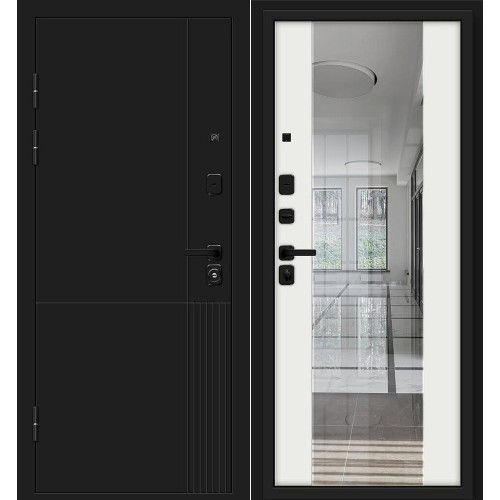 Металлическая Optim Z-2 Нео Зеркало Муар черный/Белый 205*86 левая