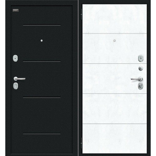 Металлическая Граффити-1 Инсайд Букле черное/Snow Art 205*86 левая