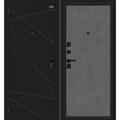 Граффити-5/SBlack Букле черное/Slate Art 205*86 левая