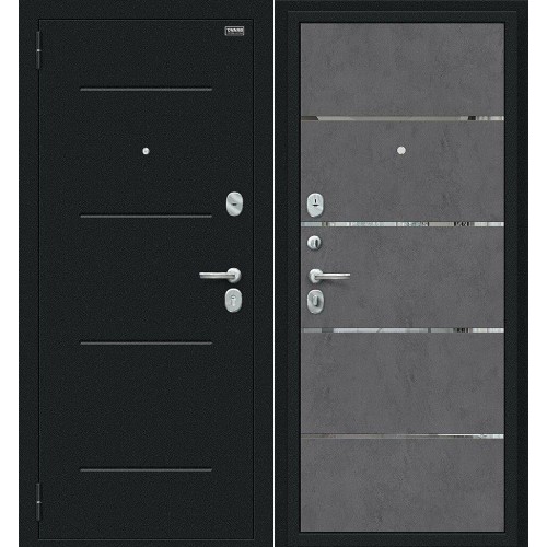 Металлическая Лайн Букле черное/Slate Art 205*86 левая