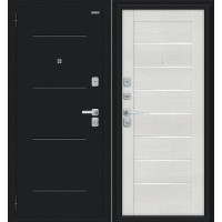 Техно/BChrome Букле черное/Bianco Melinga 205*86 левая