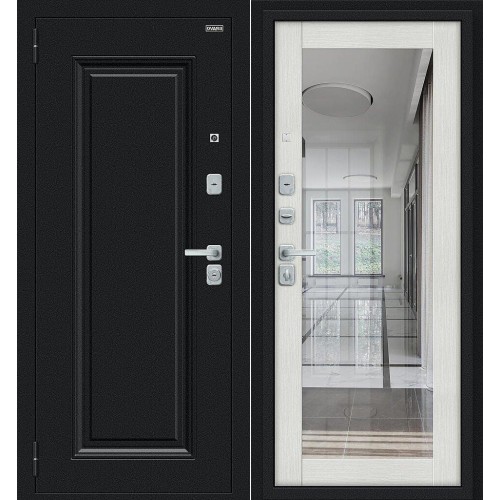 Флэш МФ/BChrome Букле черное/Bianco Melinga 205*86 левая