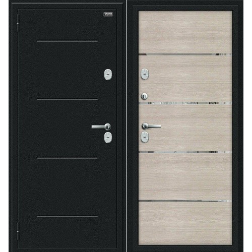 Металлическая Thermo Лайн Букле черное/Cappuccino Veralinga 205*86 левая