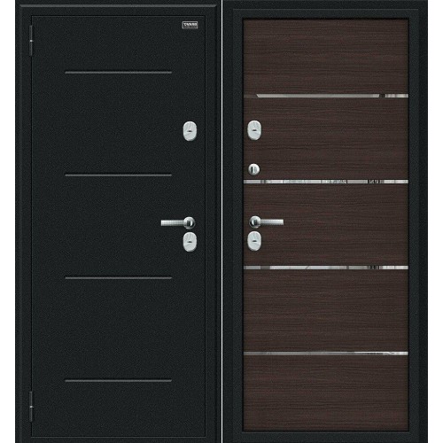 Металлическая Thermo Лайн Букле черное/Wenge Veralinga 205*96 левая