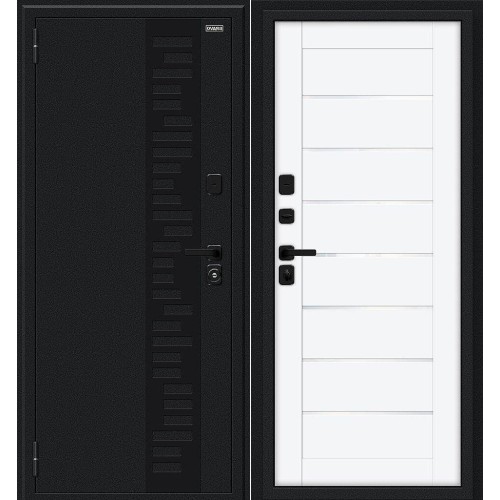 Thermo Техно Декор-2/SBlack Букле черное/White Silk 205*86 левая