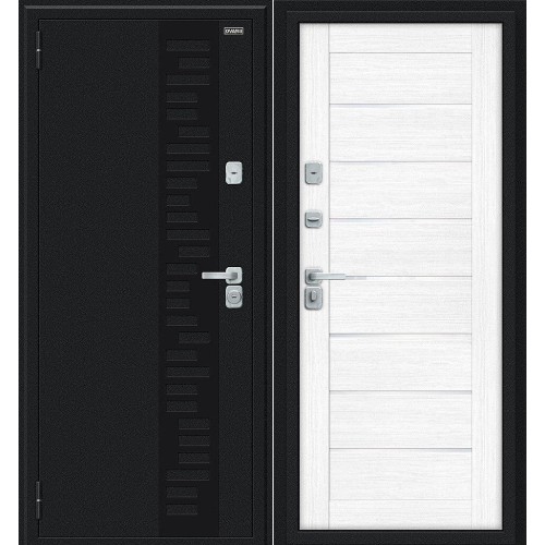 Металлическая Thermo Техно Декор-2 Букле черное/Snow Melinga 205*86 левая