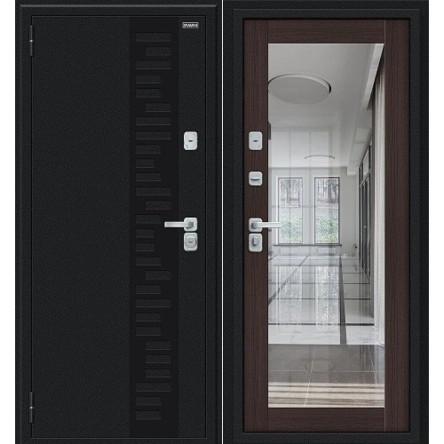 Thermo Флэш Декор-2 Букле черное/Wenge Veralinga 205*96 правая